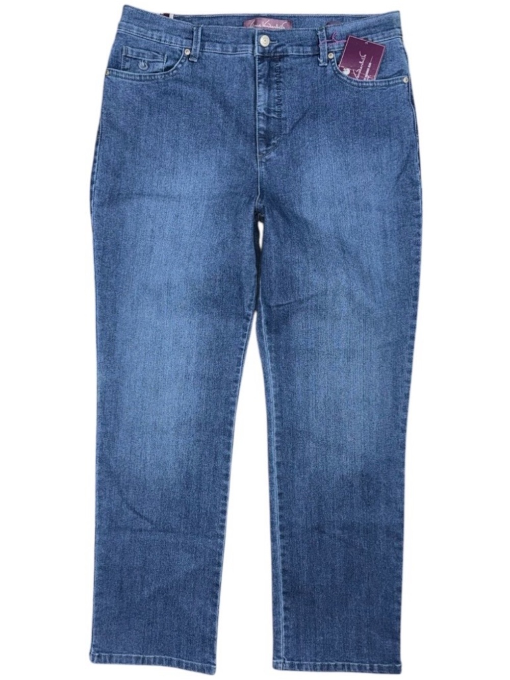 NEW Gloria Vanderbilt Amanda Jeans Womens 16 SHORT Classic Rise Tapered Stretch